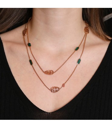 Bulgari Serpenti malachite and gold necklace