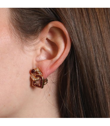 Mauboussin rubies, diamonds and gold earrings