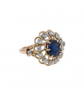 Mauboussin sapphire, diamonds and 18k gold ring
