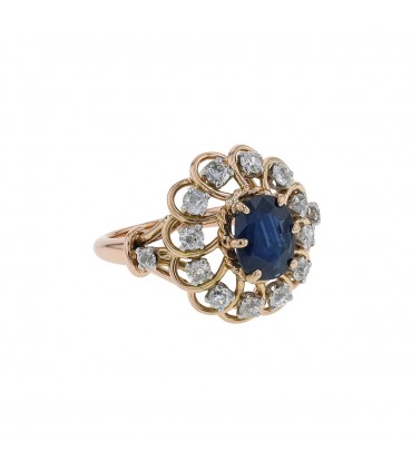 Mauboussin sapphire, diamonds and 18k gold ring