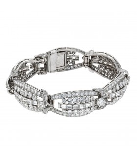 Bracelet or, platine et diamants