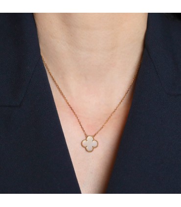 Van Cleef & Arpels Vintage Alhambra mother of pearl and gold necklace