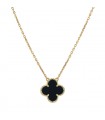 Van Cleef & Arpels Vintage Alhambra onyx and gold necklace