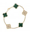 Van Cleef & Arpels Vintage Alhambra malachite, diamonds and gold bracelet