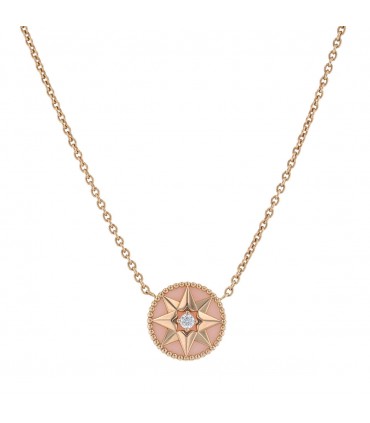 Dior Rose des Vents pink opale, diamonds and gold necklace