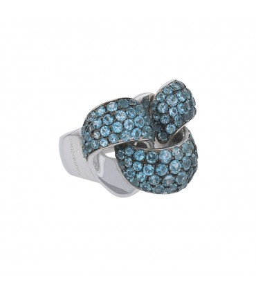 Blue stones and silver ring