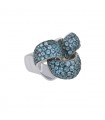 Blue stones and silver ring
