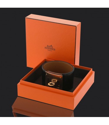 Hermès Kelly Dog leather and gold platted bracelet