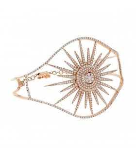 Djula Sun Cuff diamonds and 18k gold bracelet