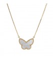 Van Cleef & Arpels Lucky Alhambra Papillon mother of pearl and gold necklace