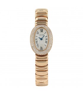 Cartier Baignoire diamonds and gold watch