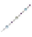 Diamonds, amethyst, aquamarine and gold bracelet. Sign Bulgari