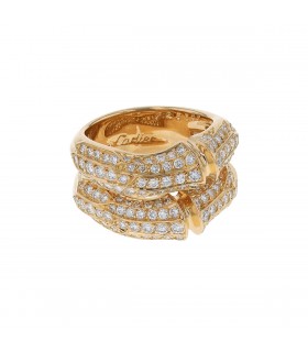 Cartier Bambou diamonds and gold ring