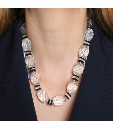 Seaman Schepps roc cristal, onyx, diamonds and 18k gold necklace