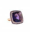Diamonds, amethysts and gold ring