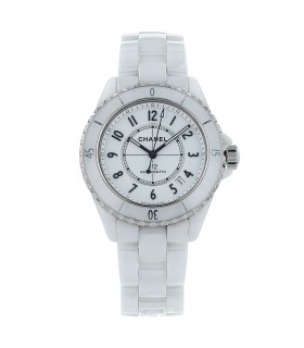 Chanel J12 white ceramic and stainless steel watch