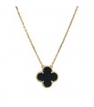 Van Cleef & Arpels Vintage Alhambra onyx and gold necklace