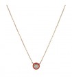 Red enamel, diamond and gold necklace