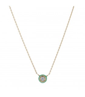 Enamel, diamond and gold necklace