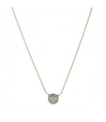 Enamel, diamond and gold necklace
