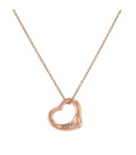 Tiffany & Co. Open Heart diamonds and gold necklace