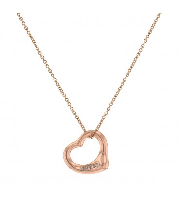 Tiffany & Co. Open Heart diamonds and gold necklace