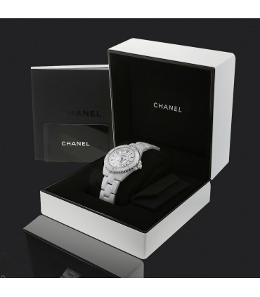 Chanel J12 white ceramic and stainless steel watch