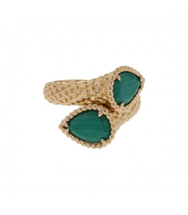 Boucheron Serpent Bohème malachite and gold ring