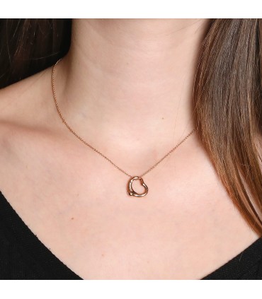 Tiffany & Co. Open Heart diamonds and gold necklace