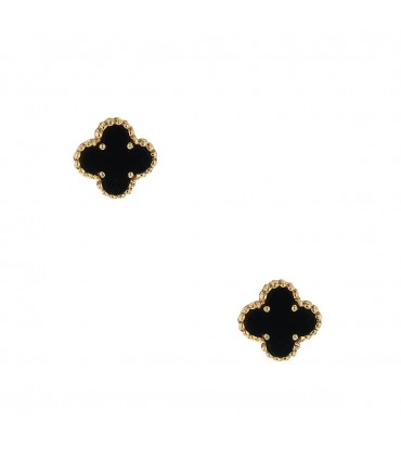 Van Cleef & Arpels Sweet Alhambra onyx and gold earrings
