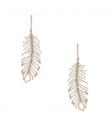Djula Plume diamonds and gold earrings
