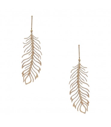 Djula Plume diamonds and gold earrings