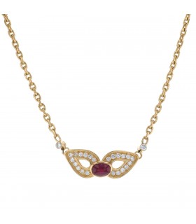 Boucheron ruby, diamonds and gold necklace