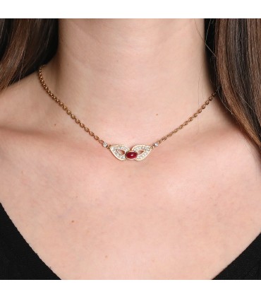 Boucheron ruby, diamonds and gold necklace