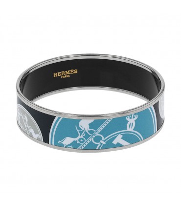 Hermès enamel and stainless steel bracelet