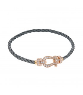 Fred Force 10 diamonds, gold and stainless steel bracelet