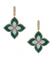 Roberto Coin Princess Flower malachite, diamonds and gold earrings