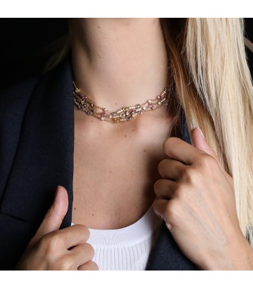 Bulgari Allegra diamonds sapphires and gold necklace