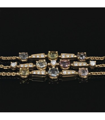 Bulgari Allegra diamonds, sapphires and gold necklace