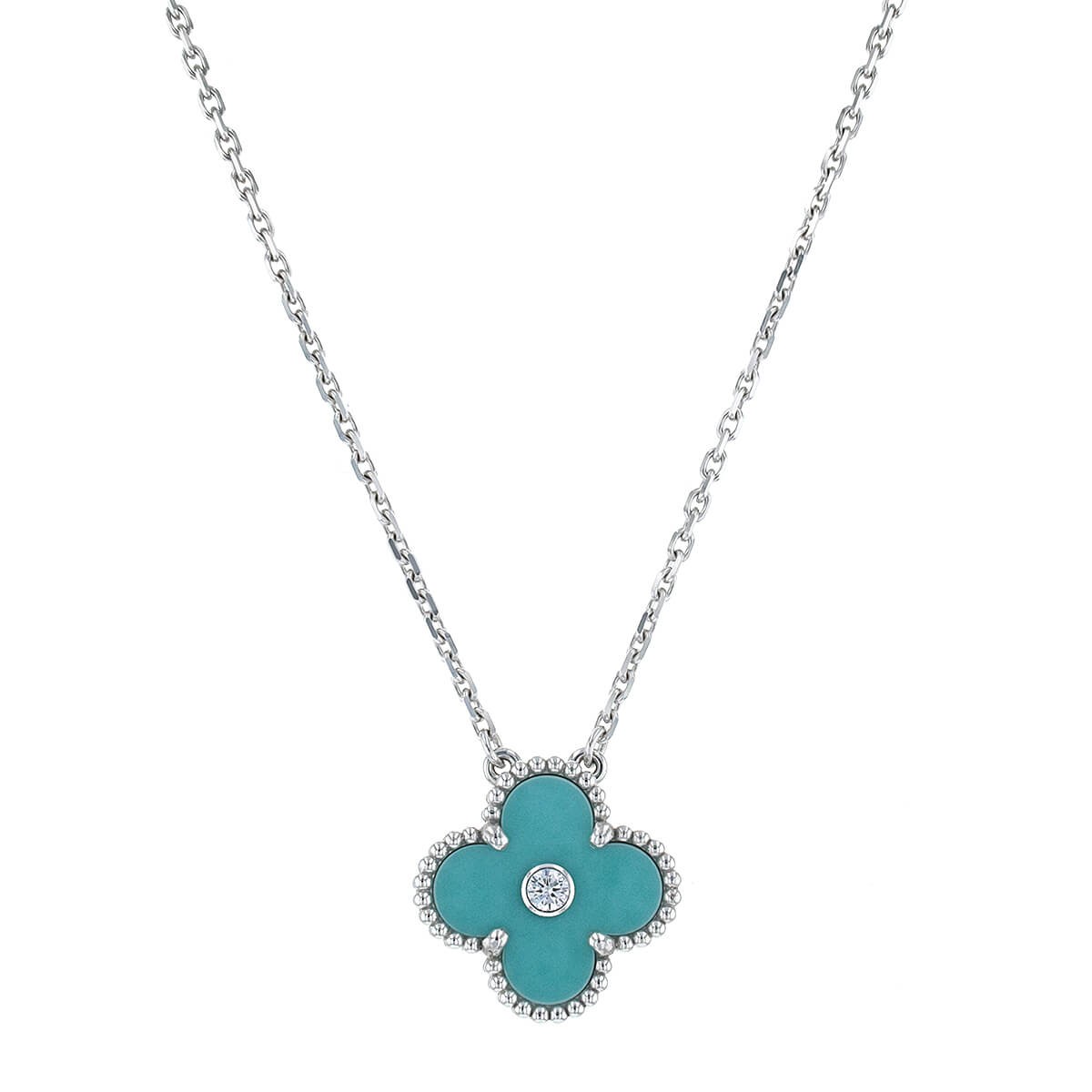 Van cleef sales turquoise alhambra necklace