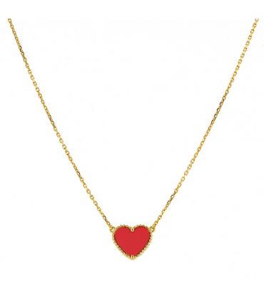 Van Cleef & Arpels Vintage Alhambra gold and cornaline necklace