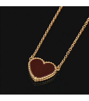 Van Cleef & Arpels Vintage Alhambra gold and cornaline necklace