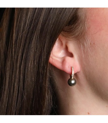 Boucles d’oreilles or et perles de Tahiti