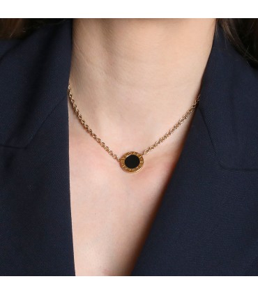 Bulgari Bulgari onyx and gold necklace