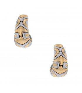 Bulgari Alveare stainless steel and gold earrings