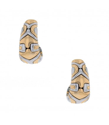 Bulgari Alveare stainless steel and gold earrings