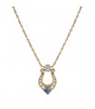 Cartier Lyre diamonds, sapphire and gold necklace