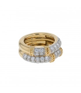 Fred Isaure diamonds, gold and platinum ring