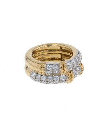 Fred Isaure diamonds, gold and platinum ring