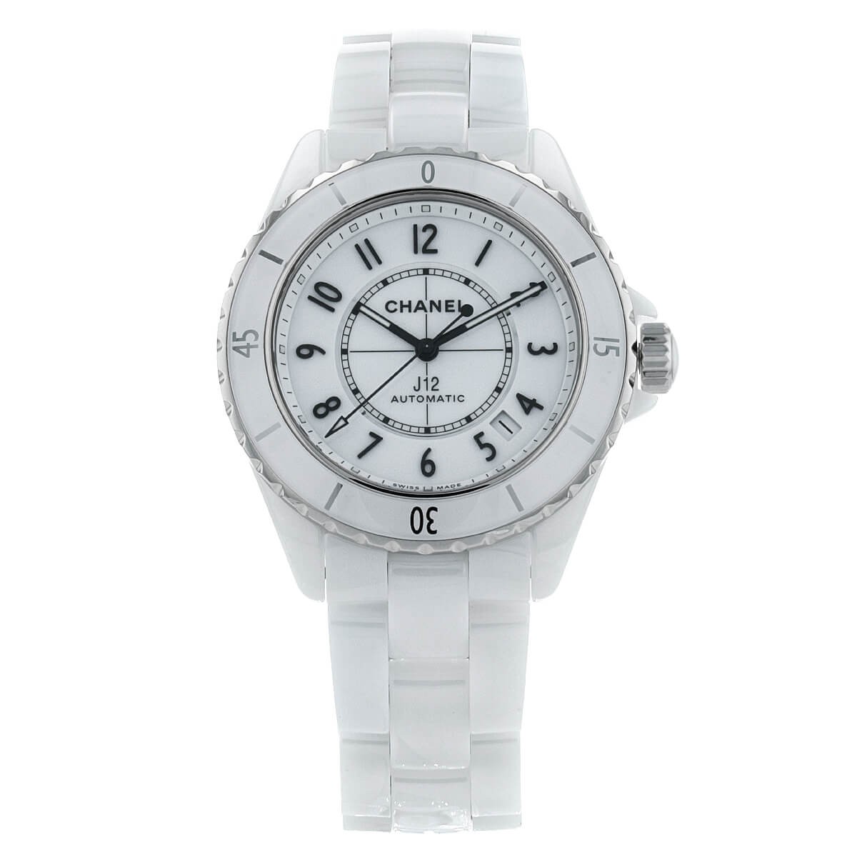 Chanel J12 white ceramic and stainless steel watch